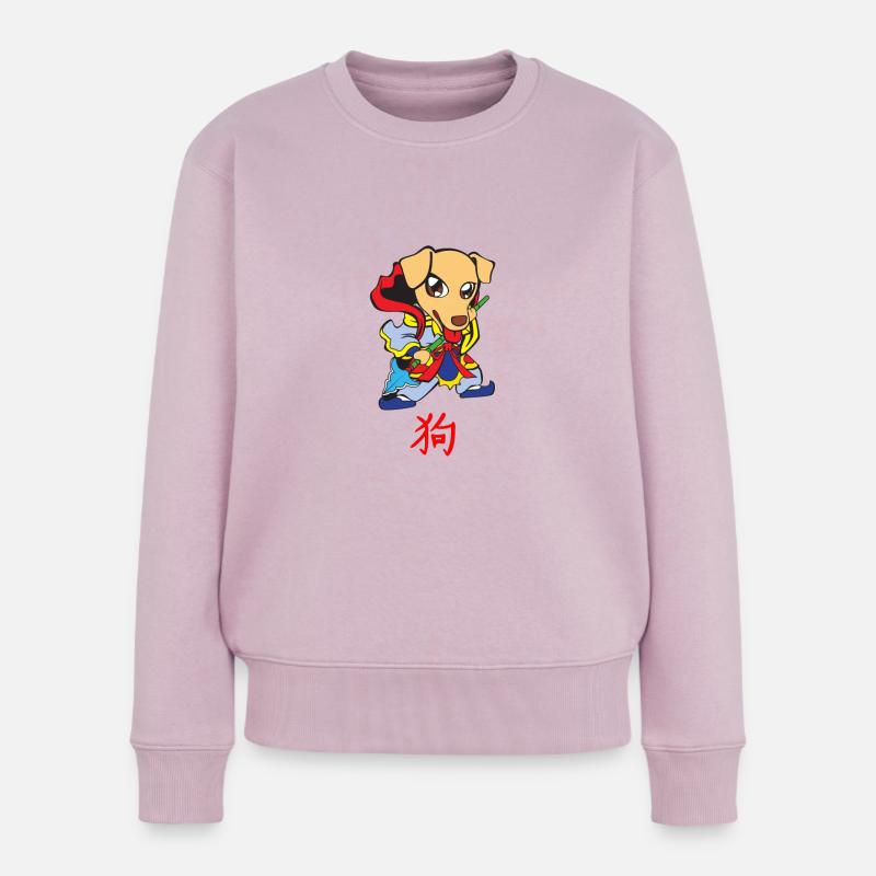 Chinesisches Sternzeichen: Hund - Frauen Premium Bio Pullover - Altrosa