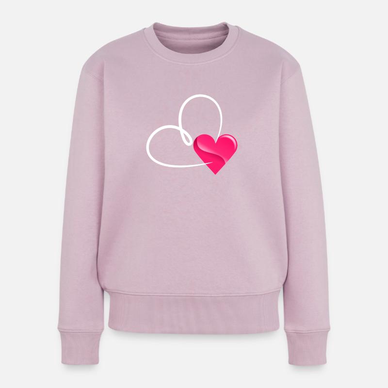 Herz - Frauen Premium Bio Pullover - Altrosa