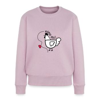 Maman Poule - Fête des Mères - Pull Premium bio Femme - rose poudré - Devant - Julia (174cm)