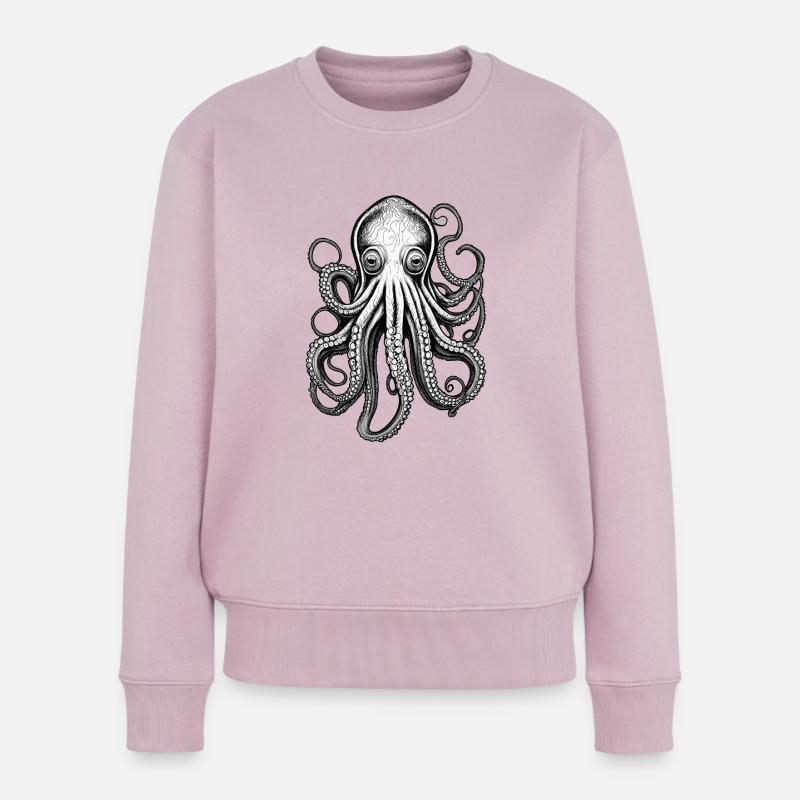 Pieuvre psychédélique - Pull Premium bio Femme - rose poudré