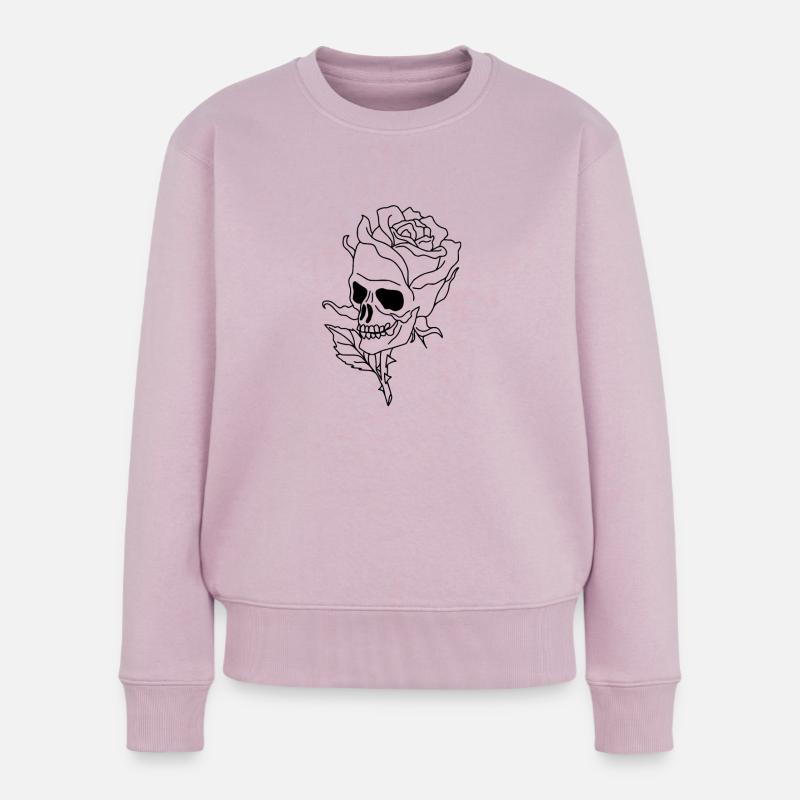 tete de mort - Pull Premium bio Femme - rose poudré