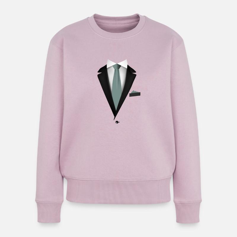 Smoking avec une cravate pour les mariages et spéciaux - Pull Premium bio Femme - rose poudré