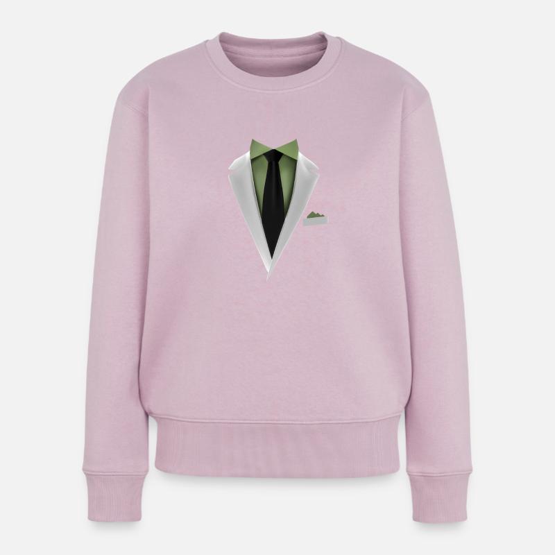 Smoking avec une cravate pour les mariages et spéciaux - Pull Premium bio Femme - rose poudré