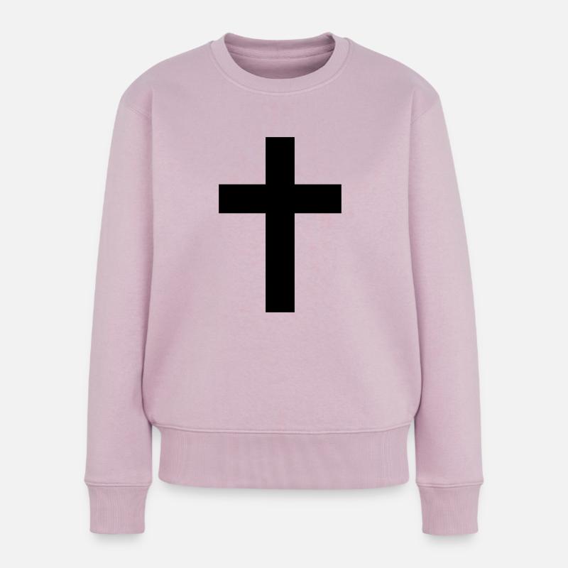 Croix - Pull Premium bio Femme - rose poudré