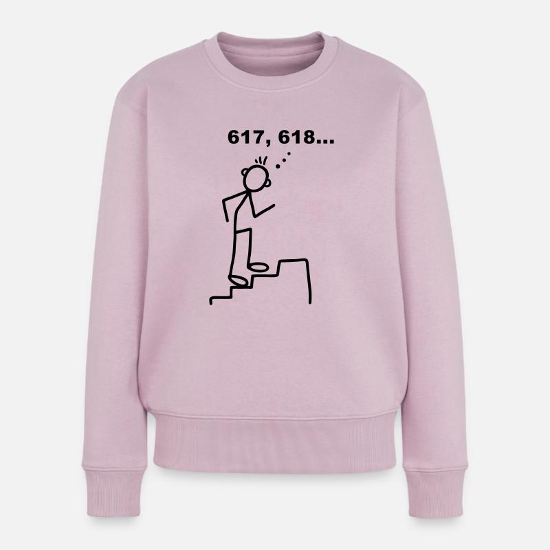 Treppensteigen - Stufen - Frauen Premium Bio Pullover - Altrosa