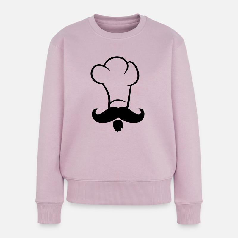 Chapeau de chef de Moustache Moustache chef - Pull Premium bio Femme - rose poudré