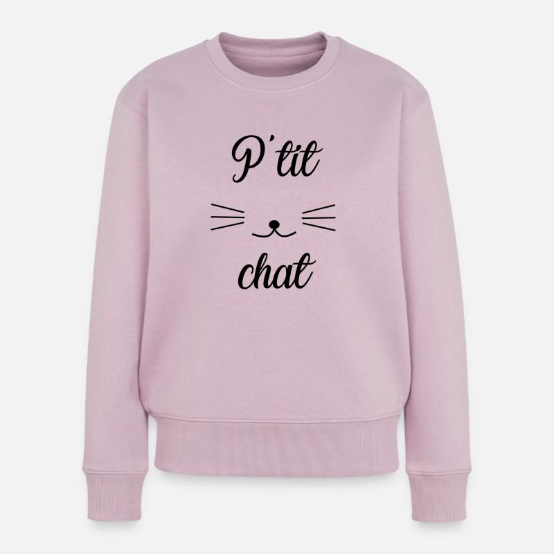 chat - Pull Premium bio Femme - rose poudré