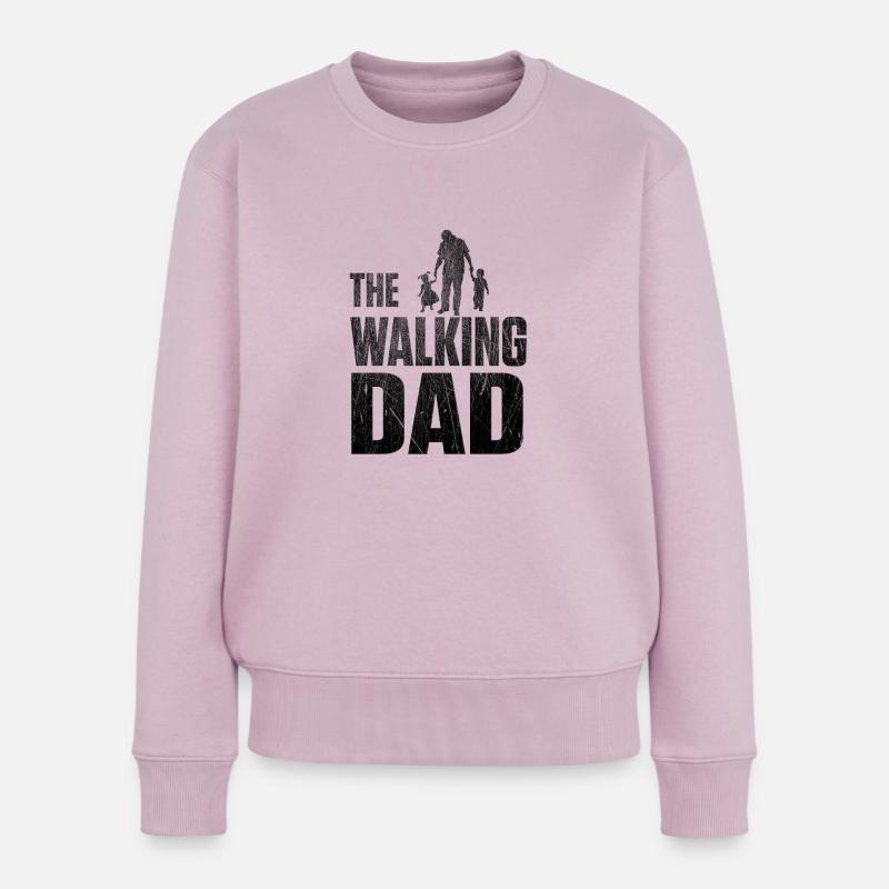 THE WALKING DAD VATER - Frauen Premium Bio Pullover - Altrosa