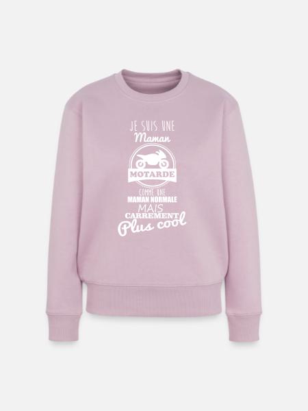 maman motarde , cadeau mère, moto - Pull Premium bio Femme - rose poudré