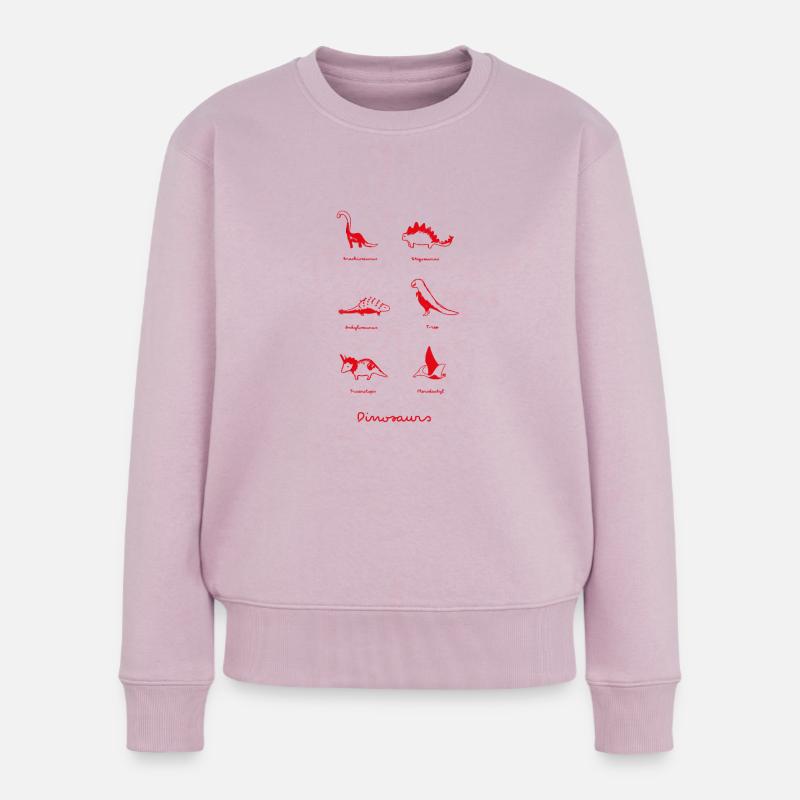 Dinosaurier - Frauen Premium Bio Pullover - Altrosa