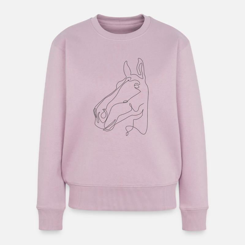 Pferdekopf Rocco - Frauen Premium Bio Pullover - Altrosa