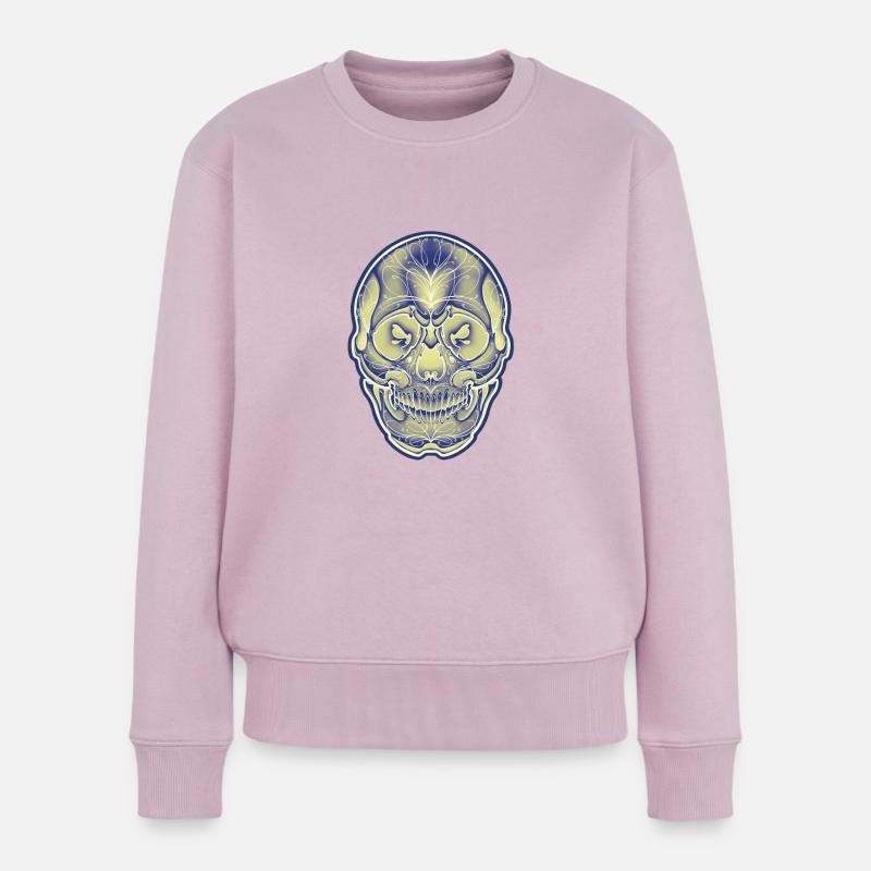 Another colored skull by Owan - Pull Premium bio Femme - rose poudré