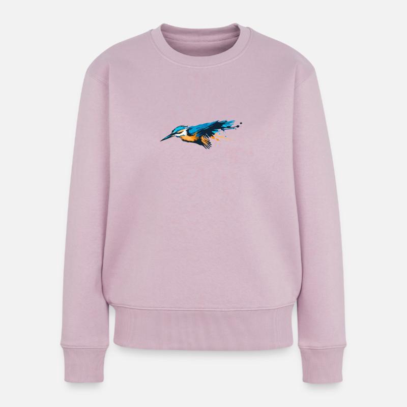 Eisvogel - Wächter der Flüsse - Frauen Premium Bio Pullover - Altrosa