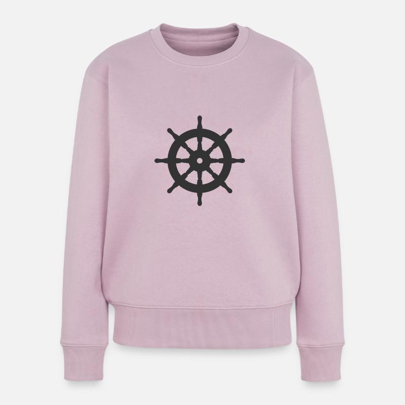 Symbolform des Schiffsrudersymbols. Logo des Schiffsruders - Frauen Premium Bio Pullover - Altrosa
