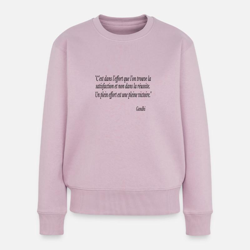 C’est dans l’effort que l’on gandhi citation - Pull Premium bio Femme - rose poudré