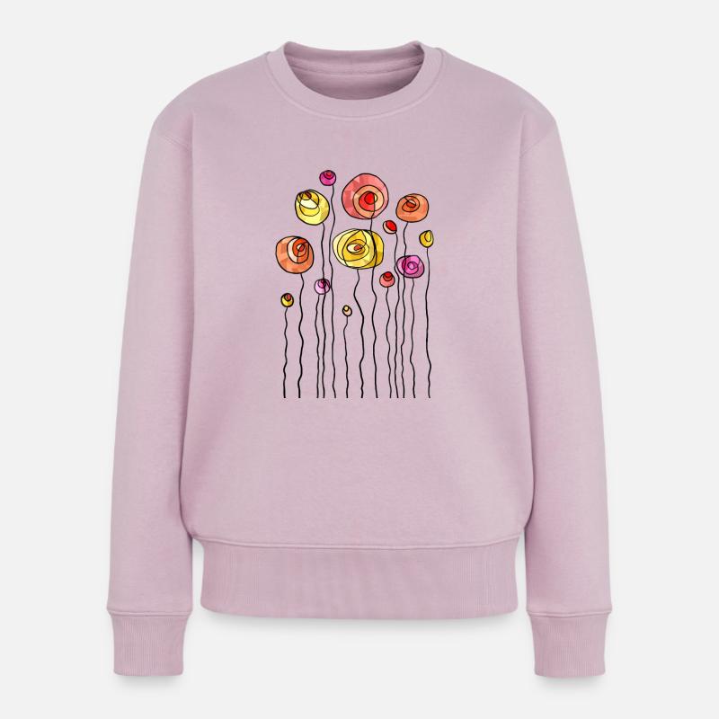 Blumen - Frauen Premium Bio Pullover - Altrosa