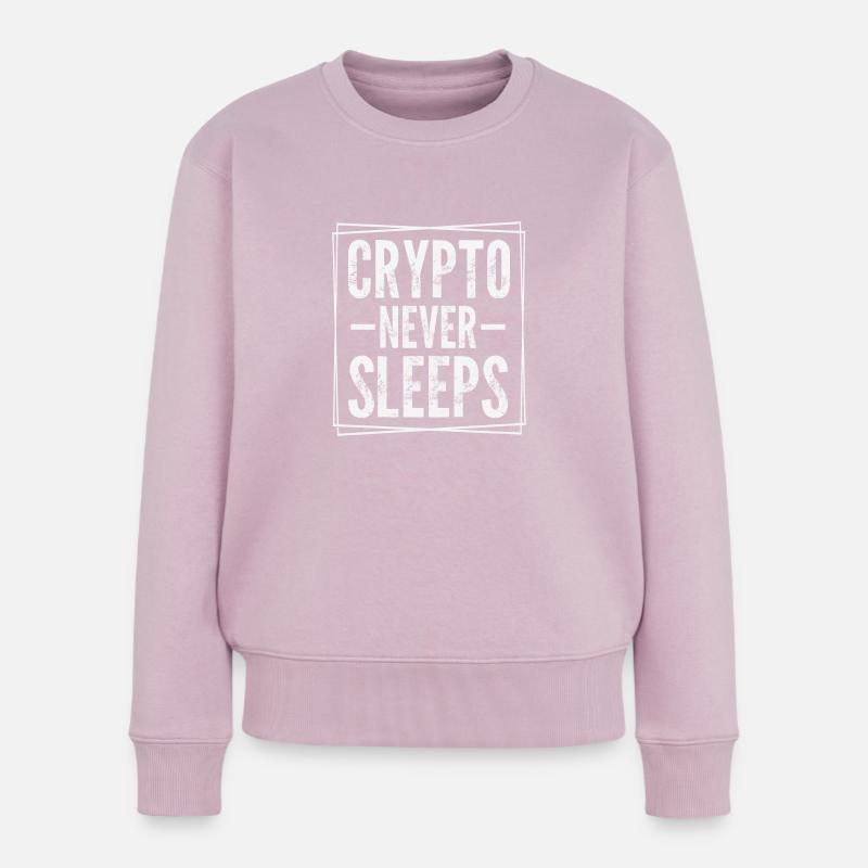 Krypto schläft nie - Frauen Premium Bio Pullover - Altrosa