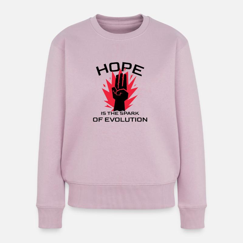 Hope ist the Spark of Evolution - Frauen Premium Bio Pullover - Altrosa