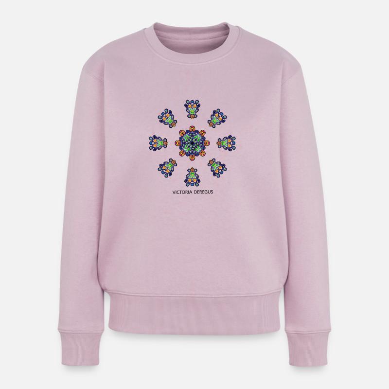 Flocon de neige de Noël par Victoria Deregus 02 - Pull Premium bio Femme - rose poudré