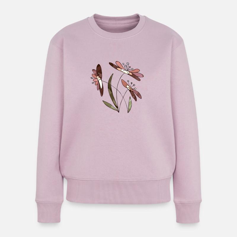 Blumen - Frauen Premium Bio Pullover - Altrosa