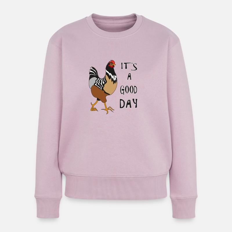 Huhn - Frauen Premium Bio Pullover - Altrosa
