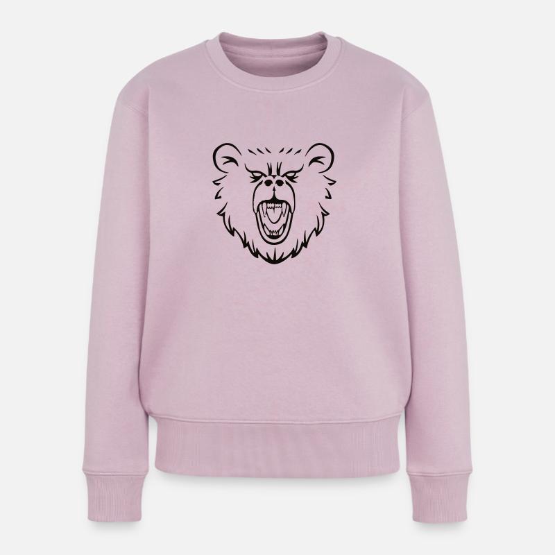 Bär - Frauen Premium Bio Pullover - Altrosa