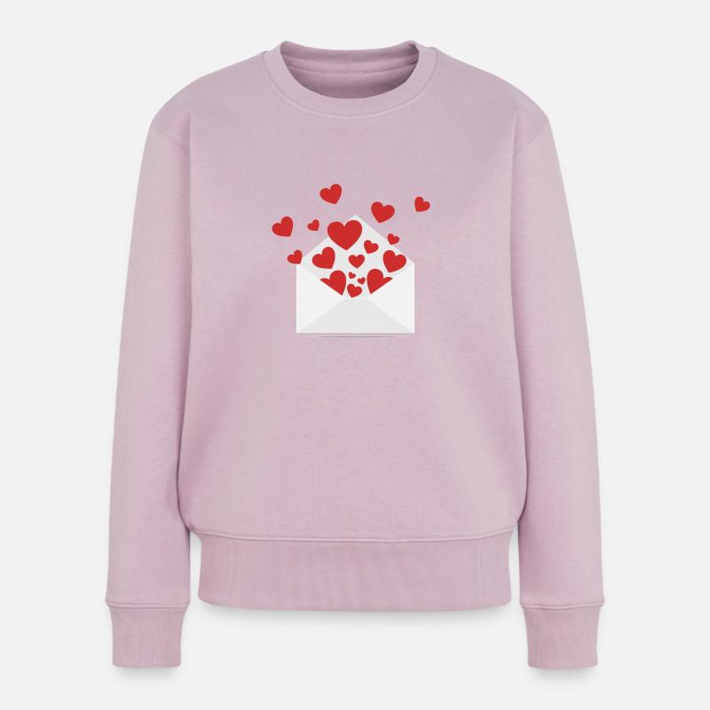 Vom Regen des Herzens - Frauen Premium Bio Pullover - Altrosa