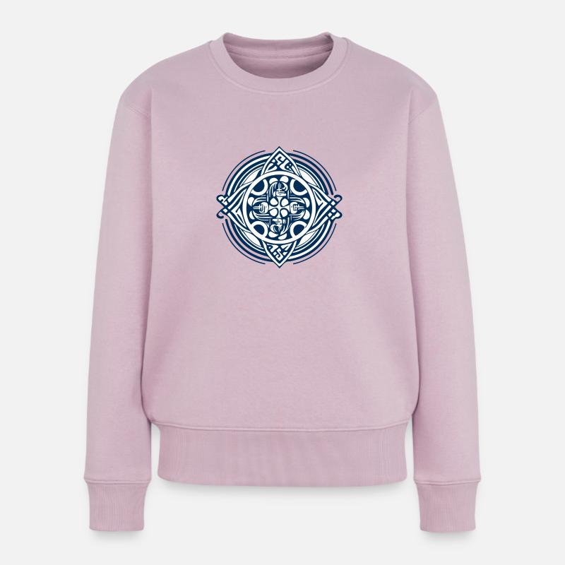 Bretonische Folklore - Frauen Premium Bio Pullover - Altrosa