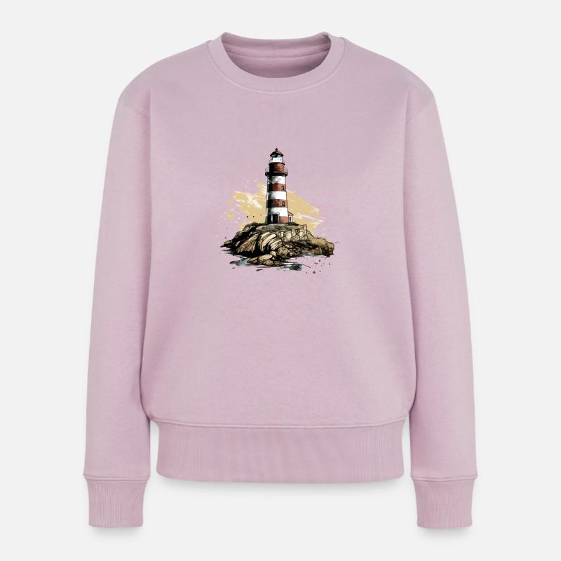 Bretonischer Leuchtturm Nr. 4 - Frauen Premium Bio Pullover - Altrosa