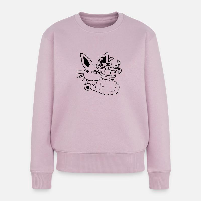 Möhren Gemüse Sack Osterhase - Frauen Premium Bio Pullover - Altrosa