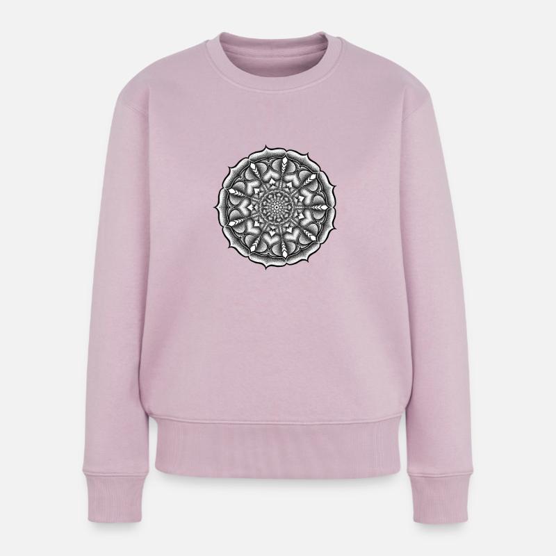 Mandala Flower - Frauen Premium Bio Pullover - Altrosa