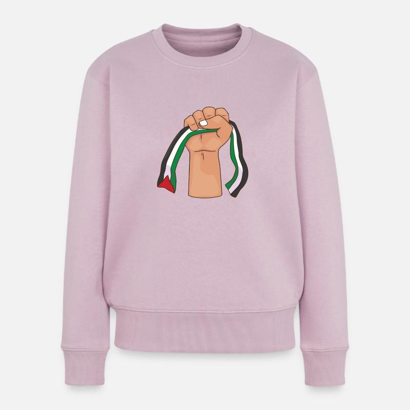 handgezeichnetes Palästina - Frauen Premium Bio Pullover - Altrosa