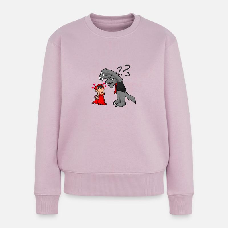 Rotkäppchen und der Wolf - Frauen Premium Bio Pullover - Altrosa
