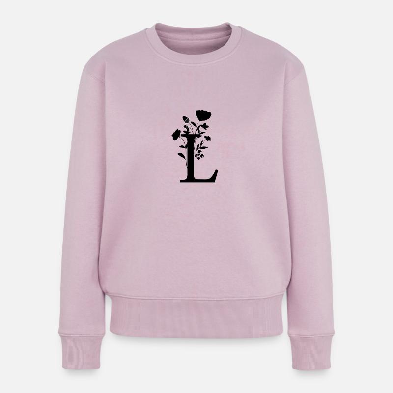 L comme lettre du prenom - Pull Premium bio Femme - rose poudré