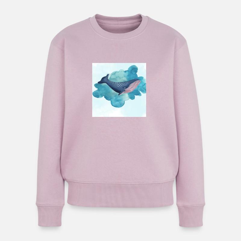 Baleine nage - Pull Premium bio Femme - rose poudré