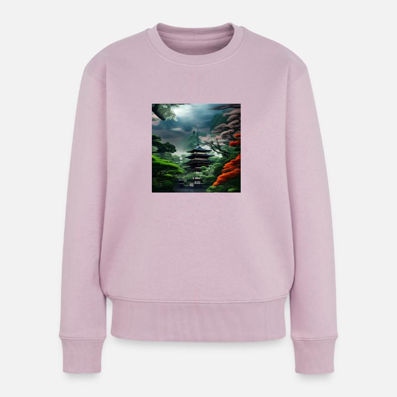 Japanische schöne Landschaft - Frauen Premium Bio Pullover - Altrosa