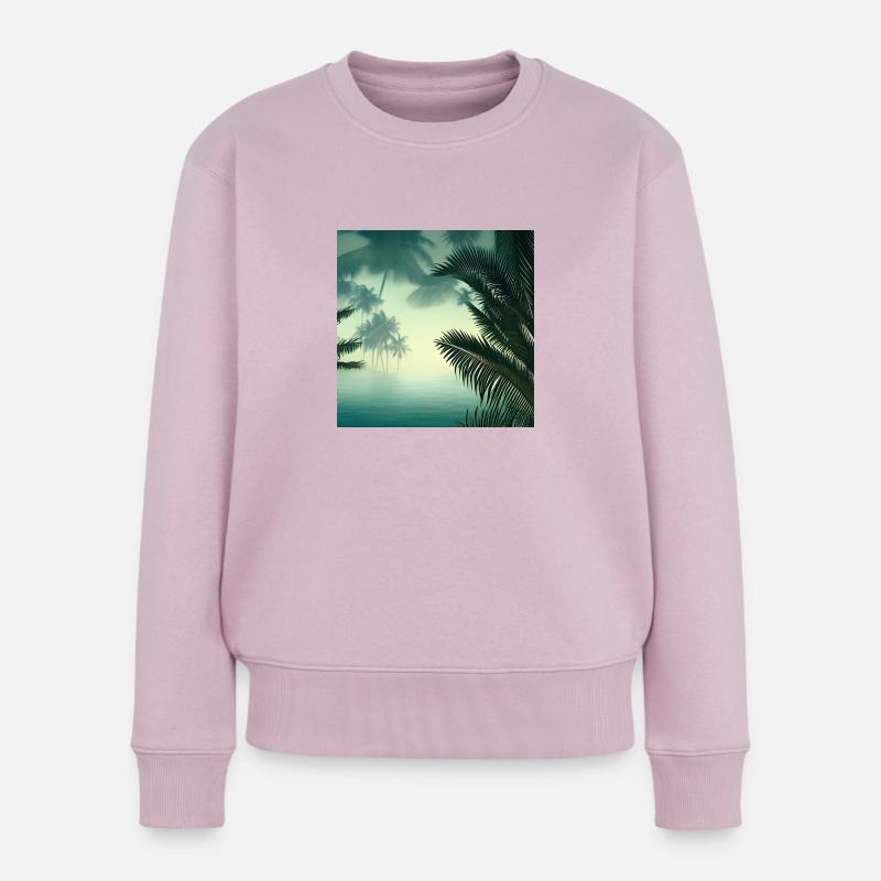 Blick auf das Wasser des Dschungels - Frauen Premium Bio Pullover - Altrosa