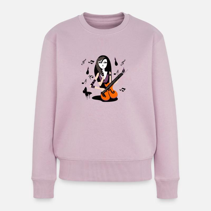 Musik Mädchen - Frauen Premium Bio Pullover - Altrosa