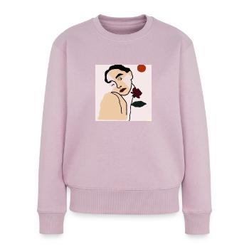 Man and Rose - Frauen Premium Bio Pullover - Altrosa - Vorne - Julia (174cm)