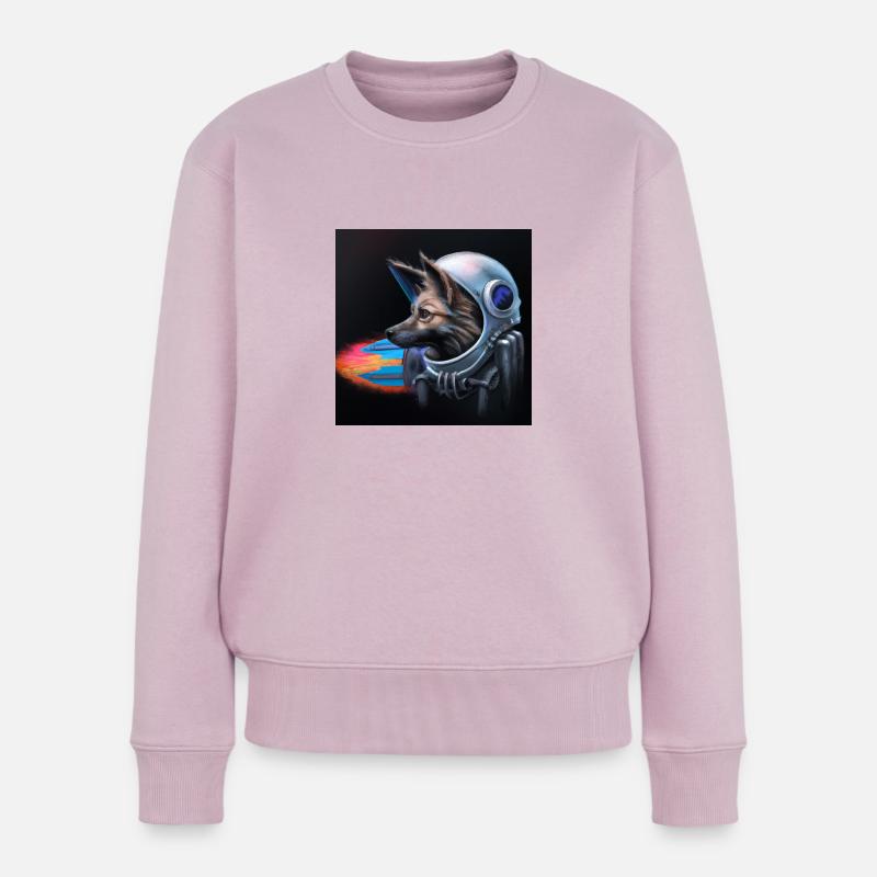 Astronaut Hund - Frauen Premium Bio Pullover - Altrosa