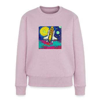 navette spatiale van gogh - Pull Premium bio Femme - rose poudré - Devant - Julia (174cm)