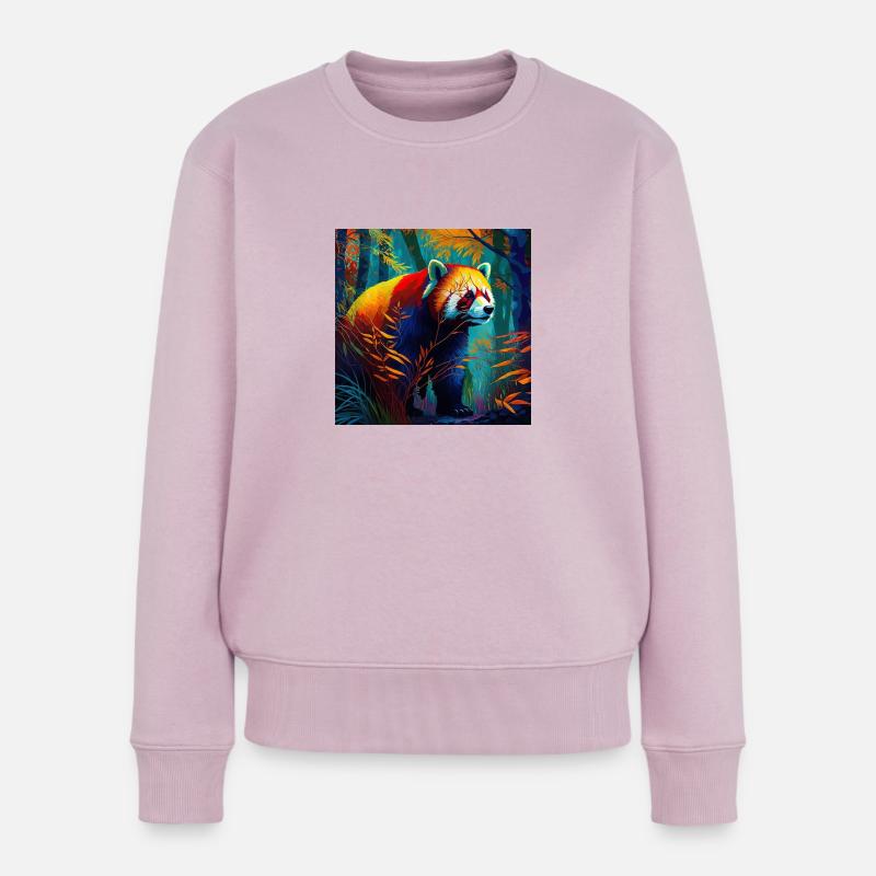 Niedlicher Roter Panda - Frauen Premium Bio Pullover - Altrosa
