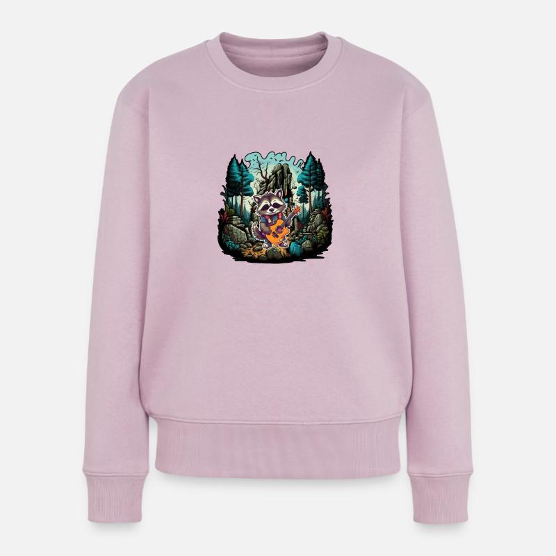 Machen Sie sich bereit, mit dieser epischen Waldbühnenkunst zu rocken - Frauen Premium Bio Pullover - Altrosa
