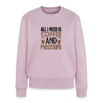 All i need is Coffee and Mascara - Frauen Premium Bio Pullover - Altrosa - Vorne - Julia (174cm)