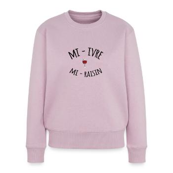 mi ivre mi raisin - Pull Premium bio Femme - rose poudré - Devant - Julia (174cm)