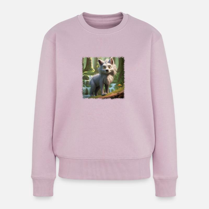 Loup Cool - Pull Premium bio Femme - rose poudré