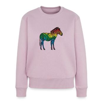 Zebra - Frauen Premium Bio Pullover - Altrosa - Vorne - Julia (174cm)