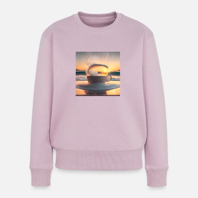 Tolle Tasse Kaffee, ungewöhnliches Design - Frauen Premium Bio Pullover - Altrosa