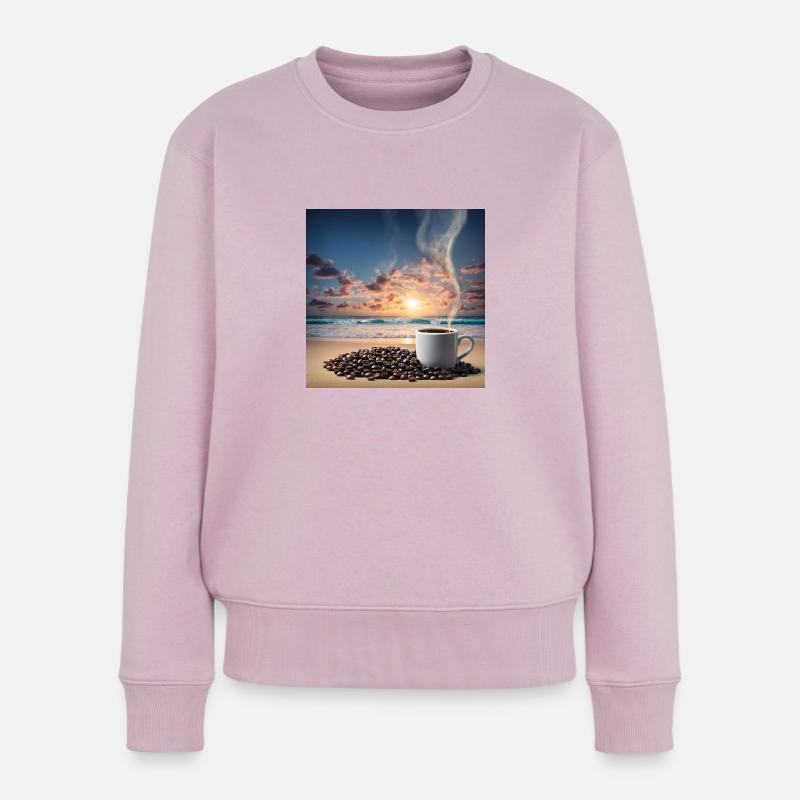 Tolle Tasse Kaffee, ungewöhnliches Design - Frauen Premium Bio Pullover - Altrosa