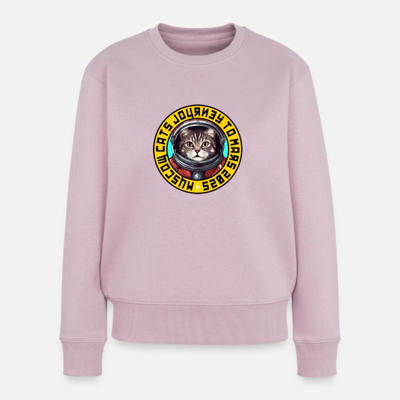 Astronaut Cat Logo 3 - Sowjetisch - Frauen Premium Bio Pullover - Altrosa